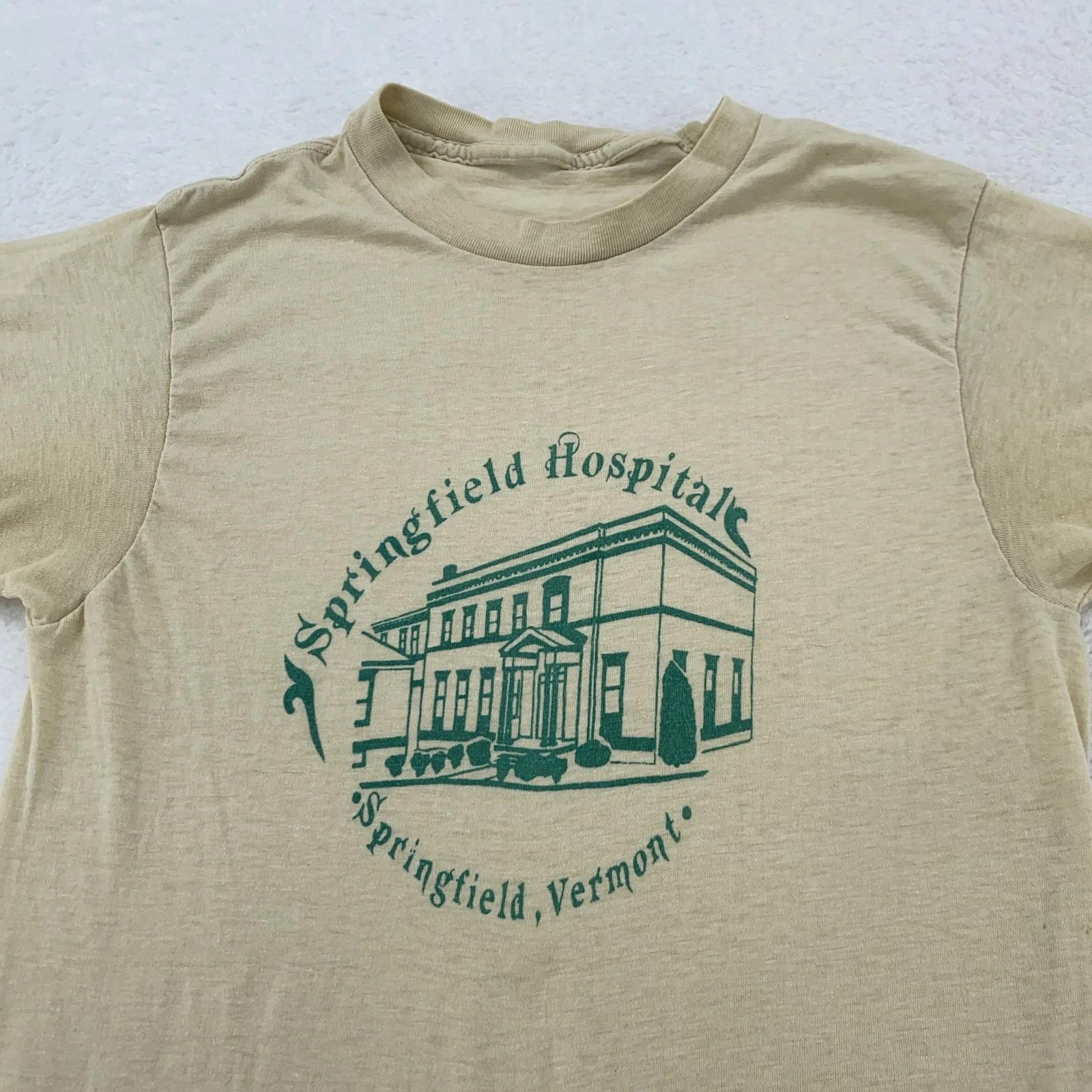 Vintage Springfield Hospital Vermont Shirt Mens XXXS Graphic Tee 70s 80s Medical L
Vintage Springfield Hospital Vermont Shirt Mens XXXS Graphic Tee 70s 80s Medical L