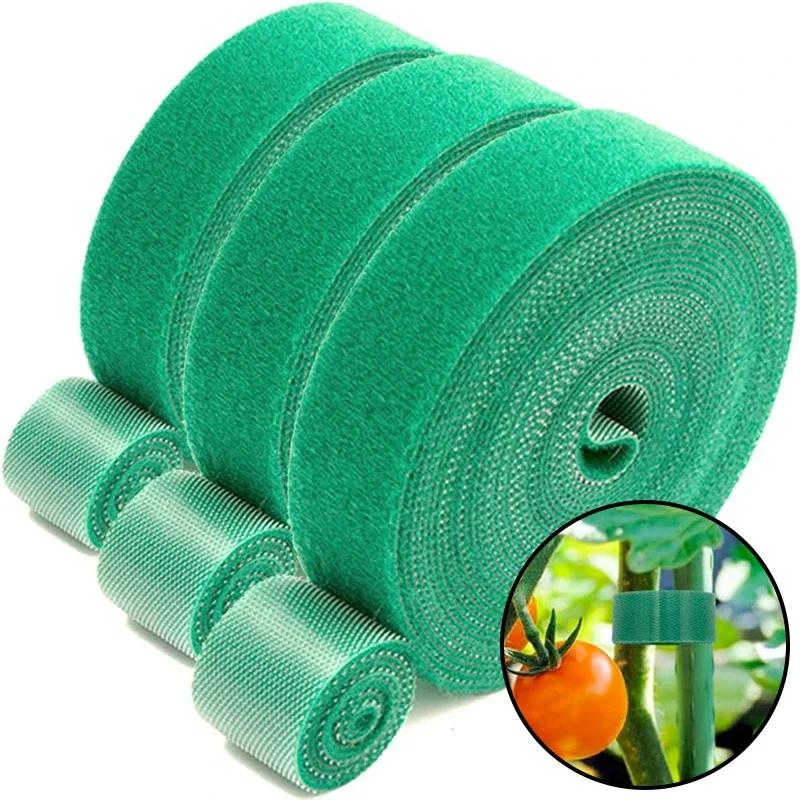 10/1M нейлоновые стяжки для растений, повязка для растений, крючок, петля для крепления, регулируемая опора для растений, многоразовая крепежная лента для домашних садовых принадлежностей 1 meter зелёный