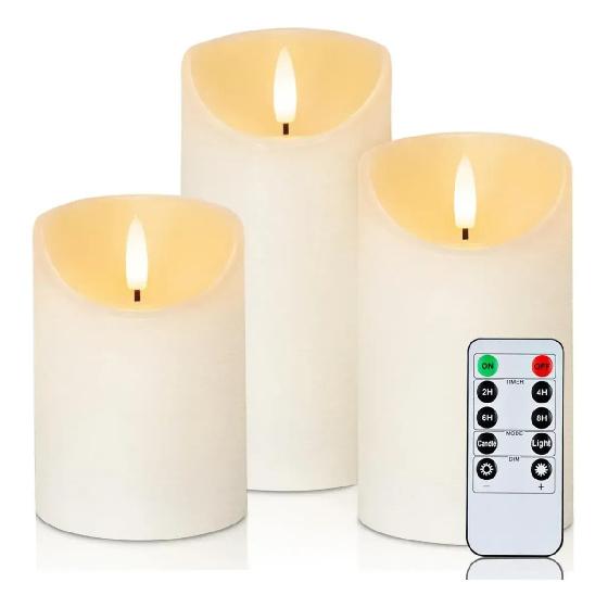 Set of 3 Decorative Led Candles with Remote Control, Flameless 3pcs
Set of 3 Decorative Led Candles with Remote Control, Flameless 3pcs