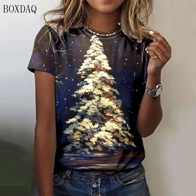 Рождественский узор с елкой, женские модные футболки с коротким рукавом, рождественские уличные тренды, женская футболка с 3D-принтом, топы с круглым вырезом 8XL
Рождественский узор с елкой, женские модные футболки с коротким рукавом, рождественские уличные тренды, женская футболка с 3D-принтом, топы с круглым вырезом 8XL