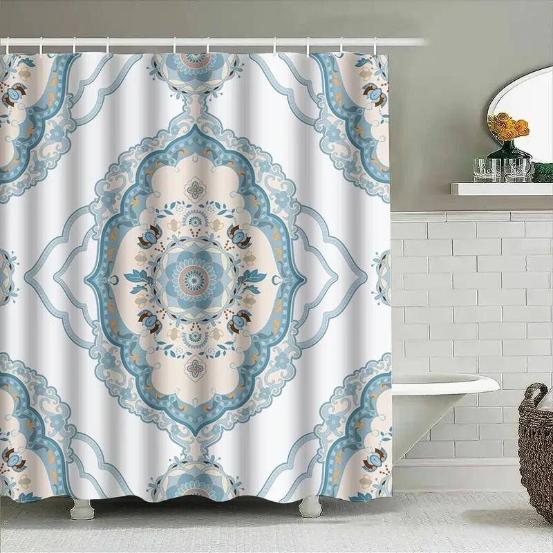 Delicate Floral Shower Curtain Blue Bohemian Decor for Bathroom 180 x 243 cm Water-Resistant Shower Panels with Hooks included W90xH180cm
Delicate Floral Shower Curtain Blue Bohemian Decor for Bathroom 180 x 243 cm Water-Resistant Shower Panels with Hooks included W90xH180cm