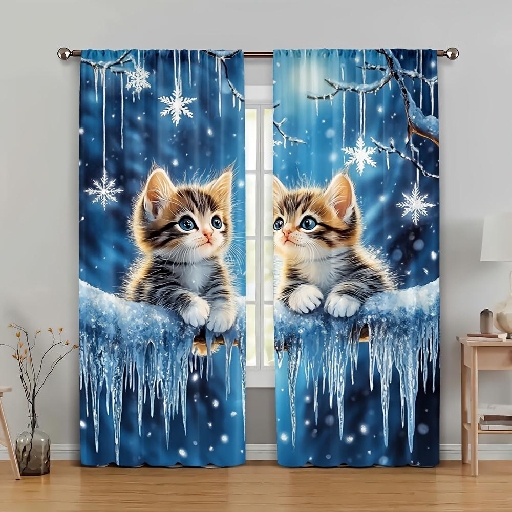 Set Of 2 Starry Cats Curtains Christmas Winter Scene Living Room Bedroom Kitchen Dining Decor Curtain With Sheer Polyester Perfect For Area W100*H70(CM)-Hooks&2PCS
Set Of 2 Starry Cats Curtains Christmas Winter Scene Living Room Bedroom Kitchen Dining Decor Curtain With Sheer Polyester Perfect For Area W100*H70(CM)-Hooks&2PCS