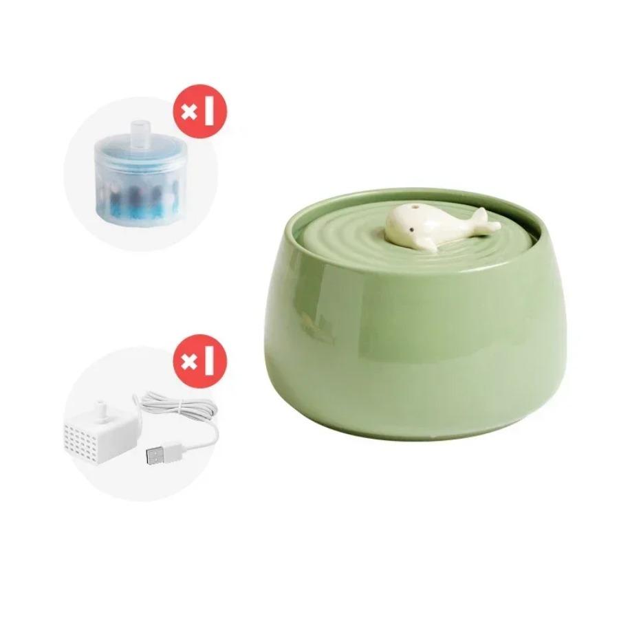 Ceramic Water Fountain Cat Charging Pet Water Feeders Dogs Automatic Circulating Filtration Flow Water Dispenser Cat Accessories 1.3L зелёный
Ceramic Water Fountain Cat Charging Pet Water Feeders Dogs Automatic Circulating Filtration Flow Water Dispenser Cat Accessories 1.3L зелёный
