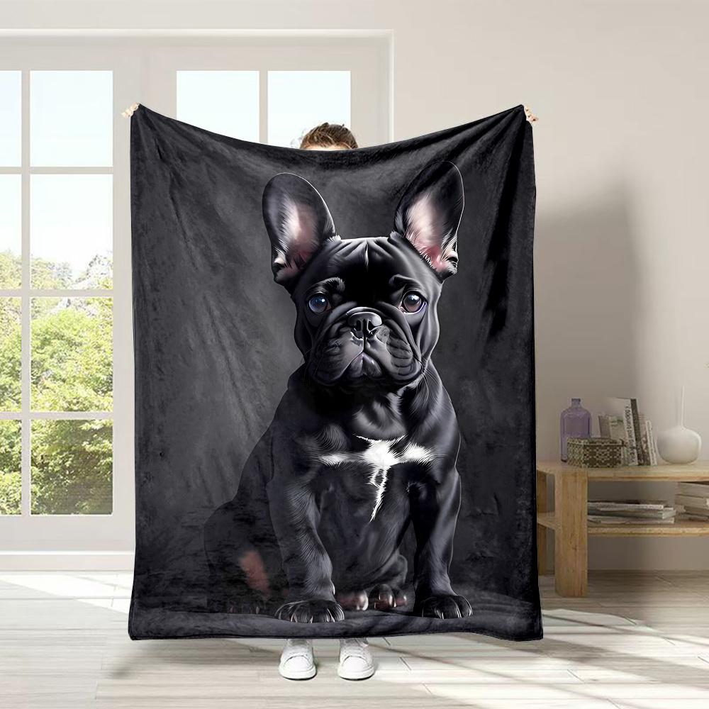 Flannel Fleece Throw Blanket with Cute Black French Bulldog Print - Digital Printing, Reversible, Soft Polyester, Non-Shedding, 70x100cm
Flannel Fleece Throw Blanket with Cute Black French Bulldog Print - Digital Printing, Reversible, Soft Polyester, Non-Shedding, 70x100cm