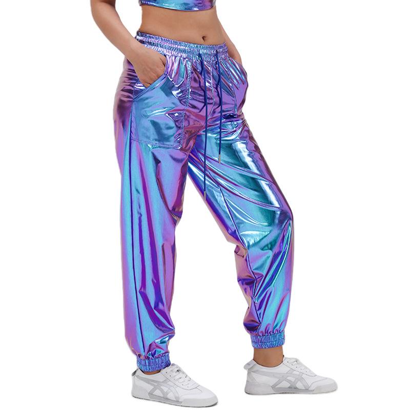 Женские блестящие металлические брюки-джоггеры, блестящие спортивные штаны, голографические брюки для хип-хоп-клуба 2XL
Женские блестящие металлические брюки-джоггеры, блестящие спортивные штаны, голографические брюки для хип-хоп-клуба 2XL