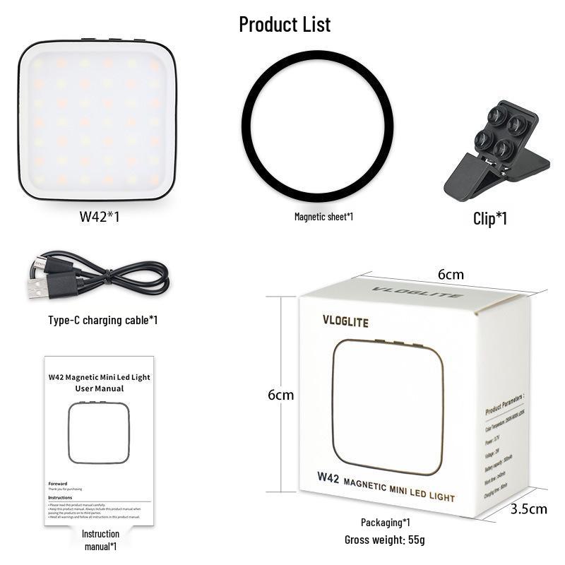 8VLOGLITE W42 Portable LED Fill Light for Mobile Live Streaming and Outdoor Shooting
8VLOGLITE W42 Portable LED Fill Light for Mobile Live Streaming and Outdoor Shooting