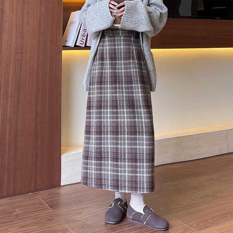 Woolen Skirt Autumn and Winter Retro New Style for Women with High Waist Slimming A-line Plaid Hip-pack Skirt S
Woolen Skirt Autumn and Winter Retro New Style for Women with High Waist Slimming A-line Plaid Hip-pack Skirt S