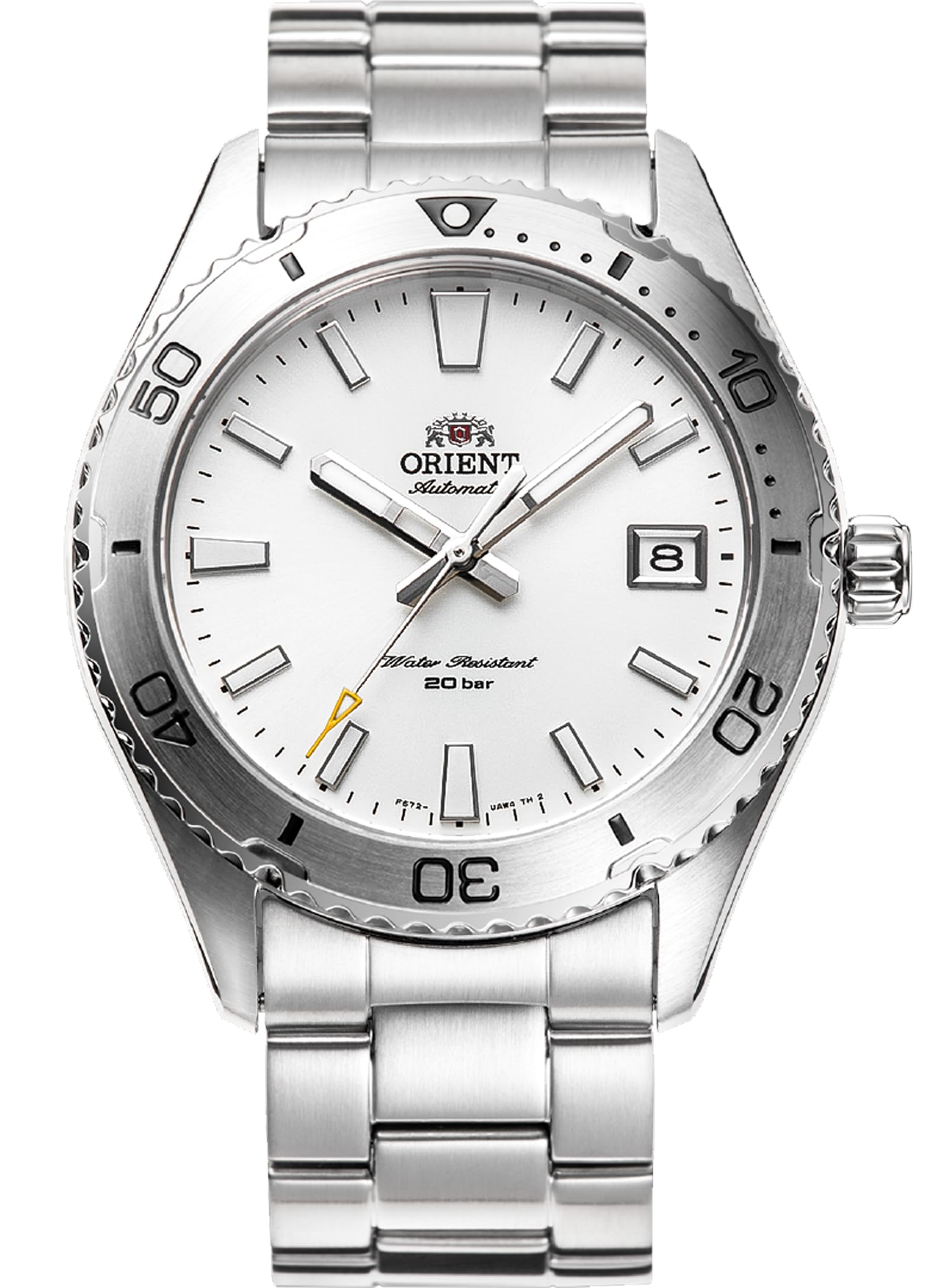 ORIENT Japanese Automatic/Rear Winding 40mm Diver Style Watch with Sapphire Crystal, White, Japanese
ORIENT Japanese Automatic/Rear Winding 40mm Diver Style Watch with Sapphire Crystal, White, Japanese