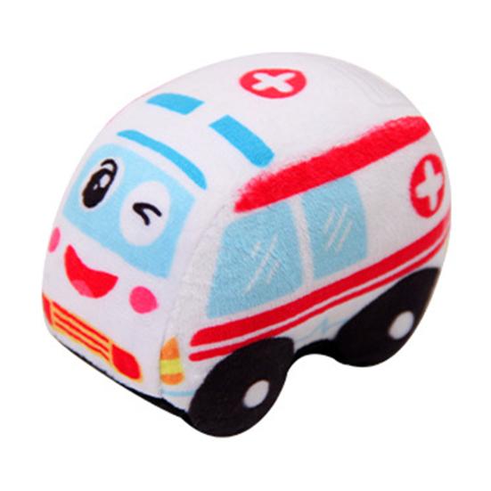 Плюшевый брелок Мультяшная Пожарная машина Скорая помощь Полицейская машина Такси Плюшевая игрушка Украшение для сумки Мягкая Набивная Мультяшная кукла Плюшевый брелок Детская игрушка Подарок белый