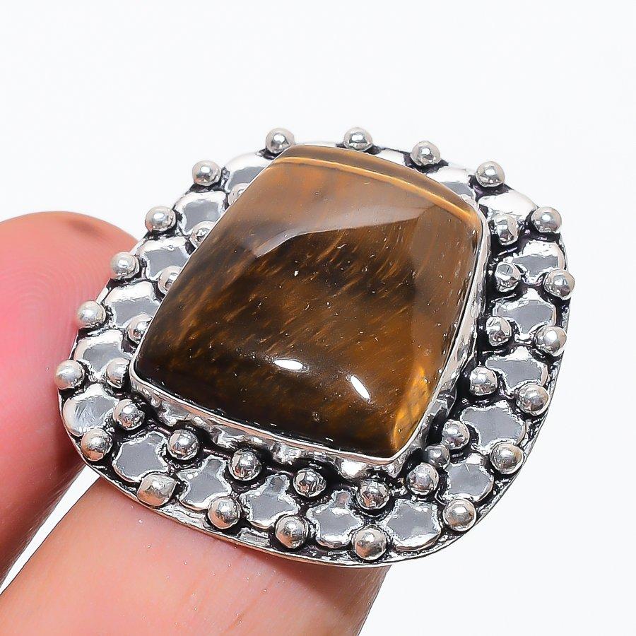Natural Tiger Eye Gemstone 925 Sterling Silver Jewelry Ring Size 7.5 I5J20
Natural Tiger Eye Gemstone 925 Sterling Silver Jewelry Ring Size 7.5 I5J20