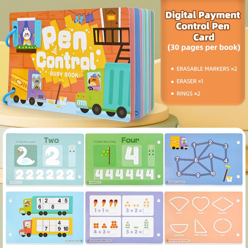 Reusable Pen Control Training Book Portable Pen-controlled Quiet Busy Book Writing Aid Early Education Toy Books Kids Children
Reusable Pen Control Training Book Portable Pen-controlled Quiet Busy Book Writing Aid Early Education Toy Books Kids Children