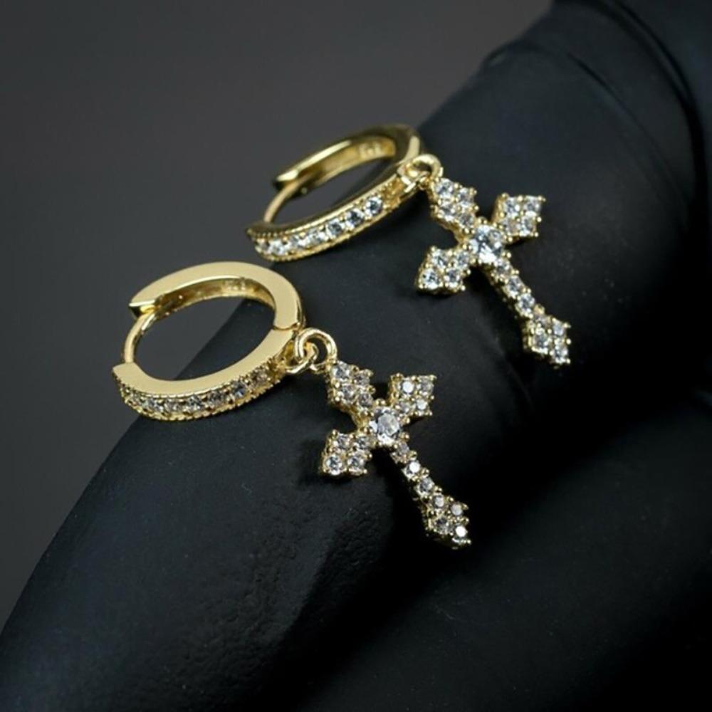 Cross Earrings with High Quality Zircon Fashion Unisex Earrings for Men and Women
Cross Earrings with High Quality Zircon Fashion Unisex Earrings for Men and Women