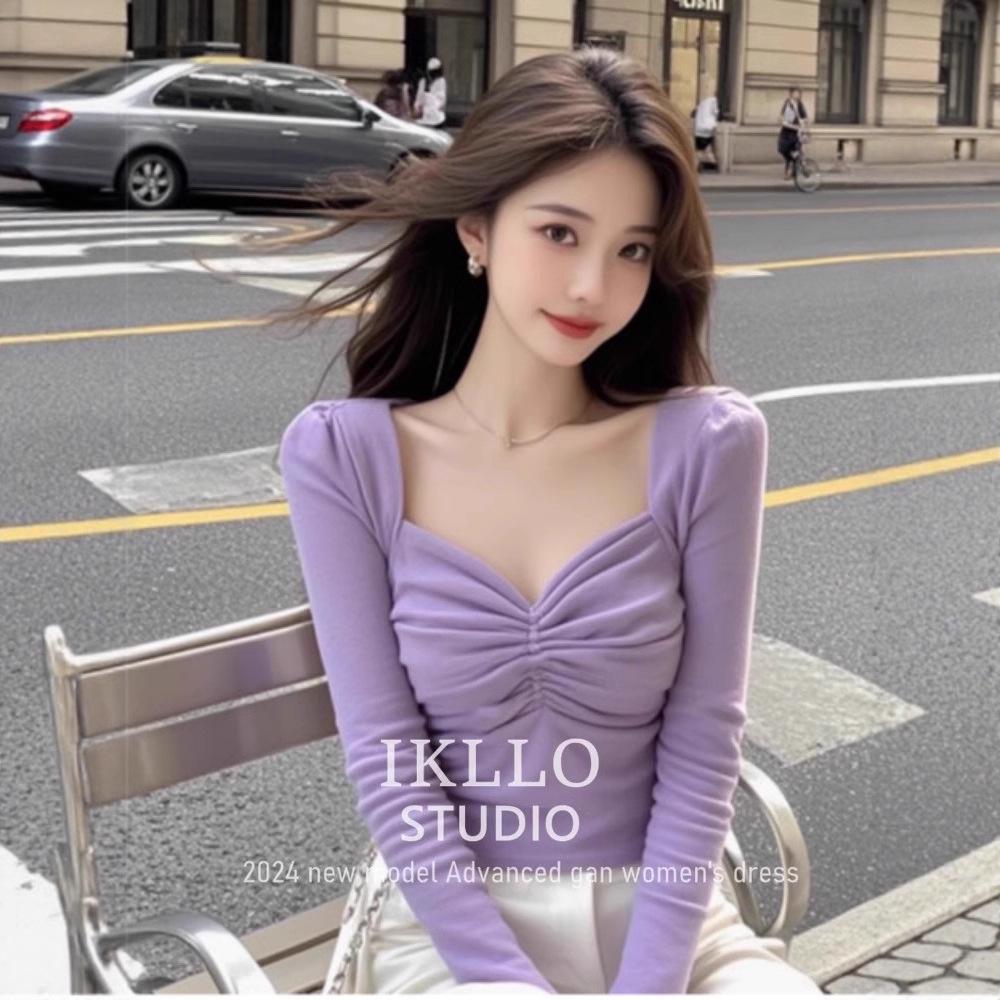 Sweet & Spicy Purple Pleated Square Neck Long Sleeve Velour Crop Top for Petite Women M
Sweet & Spicy Purple Pleated Square Neck Long Sleeve Velour Crop Top for Petite Women M