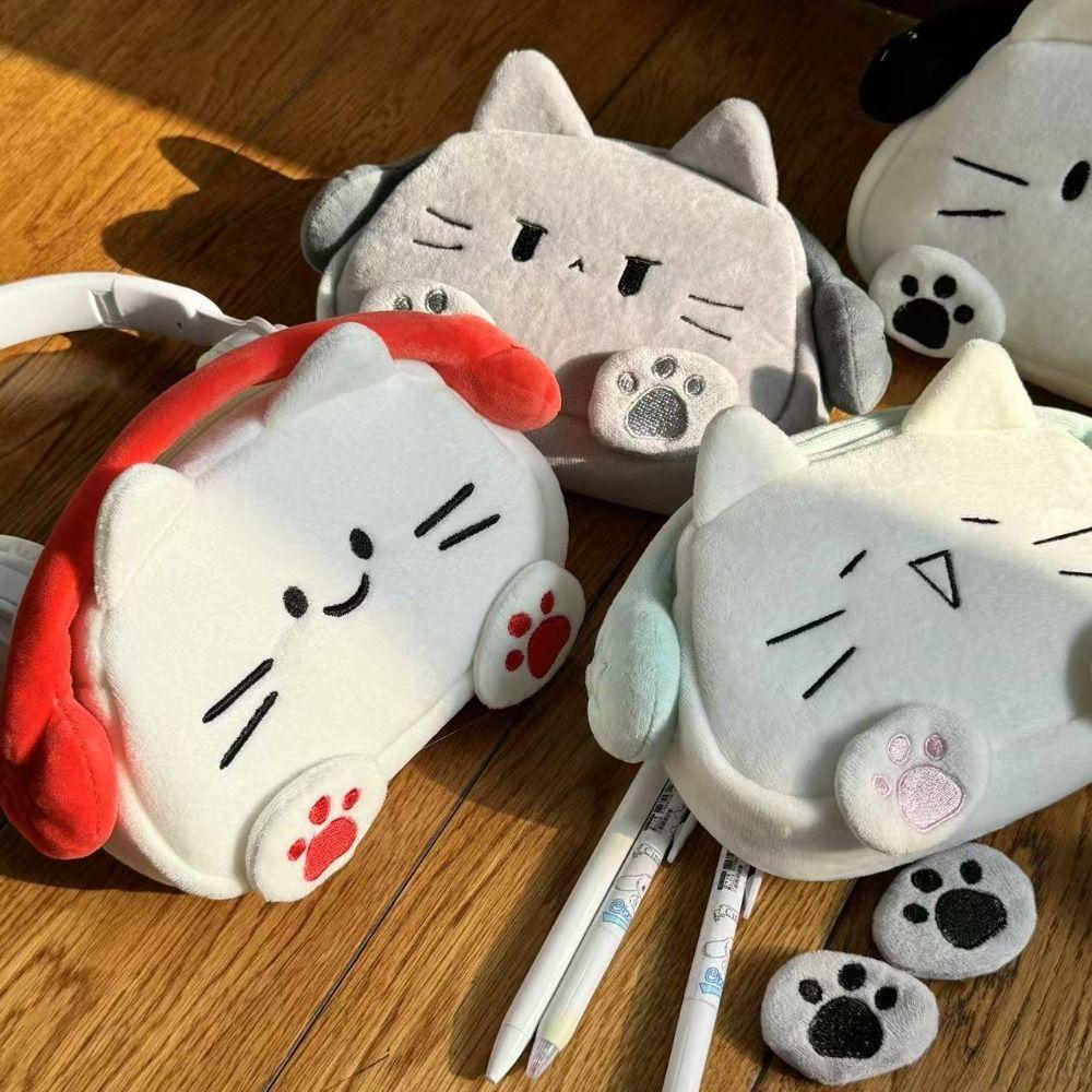 Transparent Cat Pencil Bag Large Capacity Cat Makeup Bag Office Use Plush Pencil Case Pencil Box Grey earphones
Transparent Cat Pencil Bag Large Capacity Cat Makeup Bag Office Use Plush Pencil Case Pencil Box Grey earphones