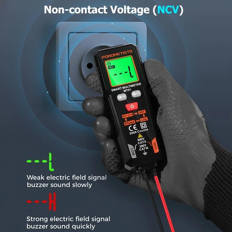 MT01 Smart Mini Digital Multimeter AC DC NCV Multimeter Tester Multimetro Ohm Voltage Meter Auto Range 600V Тестер для електриків
MT01 Smart Mini Digital Multimeter AC DC NCV Multimeter Tester Multimetro Ohm Voltage Meter Auto Range 600V Тестер для електриків