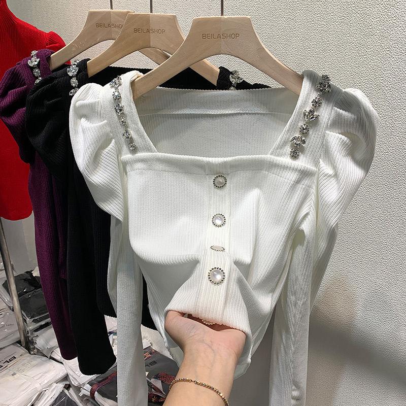 Женская базовая рубашка с квадратным вырезом, новый весенний стиль, дизайн с рукавами-буфами и бриллиантами, тяжелая промышленность, короткий топ, футболка S белый
Женская базовая рубашка с квадратным вырезом, новый весенний стиль, дизайн с рукавами-буфами и бриллиантами, тяжелая промышленность, короткий топ, футболка S белый