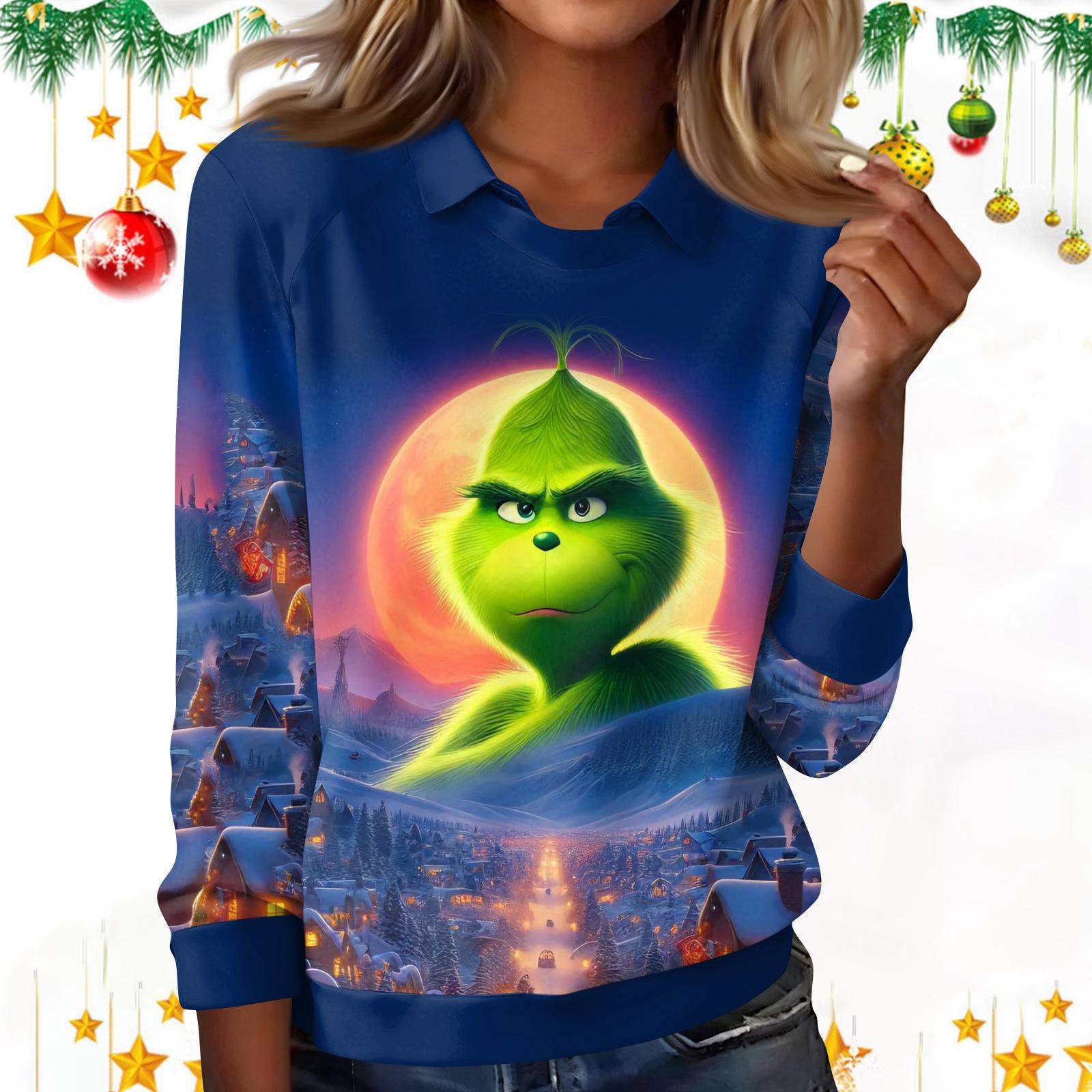 Women s Fashion Christmas Print Lapel Long Sleeve Casual Crewneck T-Shirt Top XXL
Women s Fashion Christmas Print Lapel Long Sleeve Casual Crewneck T-Shirt Top XXL