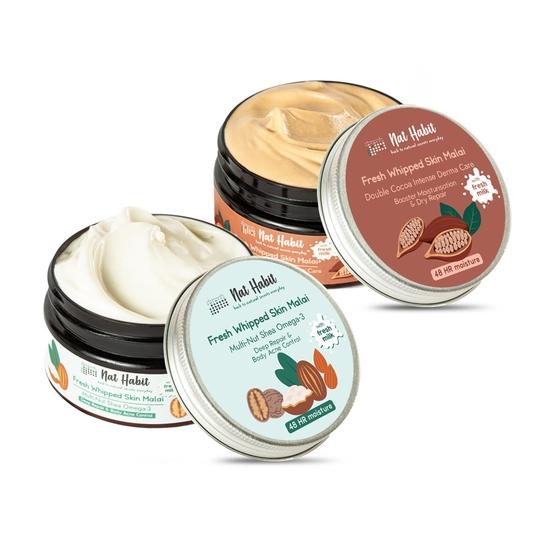 Nat Habit Multi-Nut Shea Omega-3 Fresh Whipped Skin Malai/Крем для глубокого увлажнения - 120 мл каждый (Комбинированный набор из 2 штук)
Nat Habit Multi-Nut Shea Omega-3 Fresh Whipped Skin Malai/Крем для глубокого увлажнения - 120 мл каждый (Комбинированный набор из 2 штук)