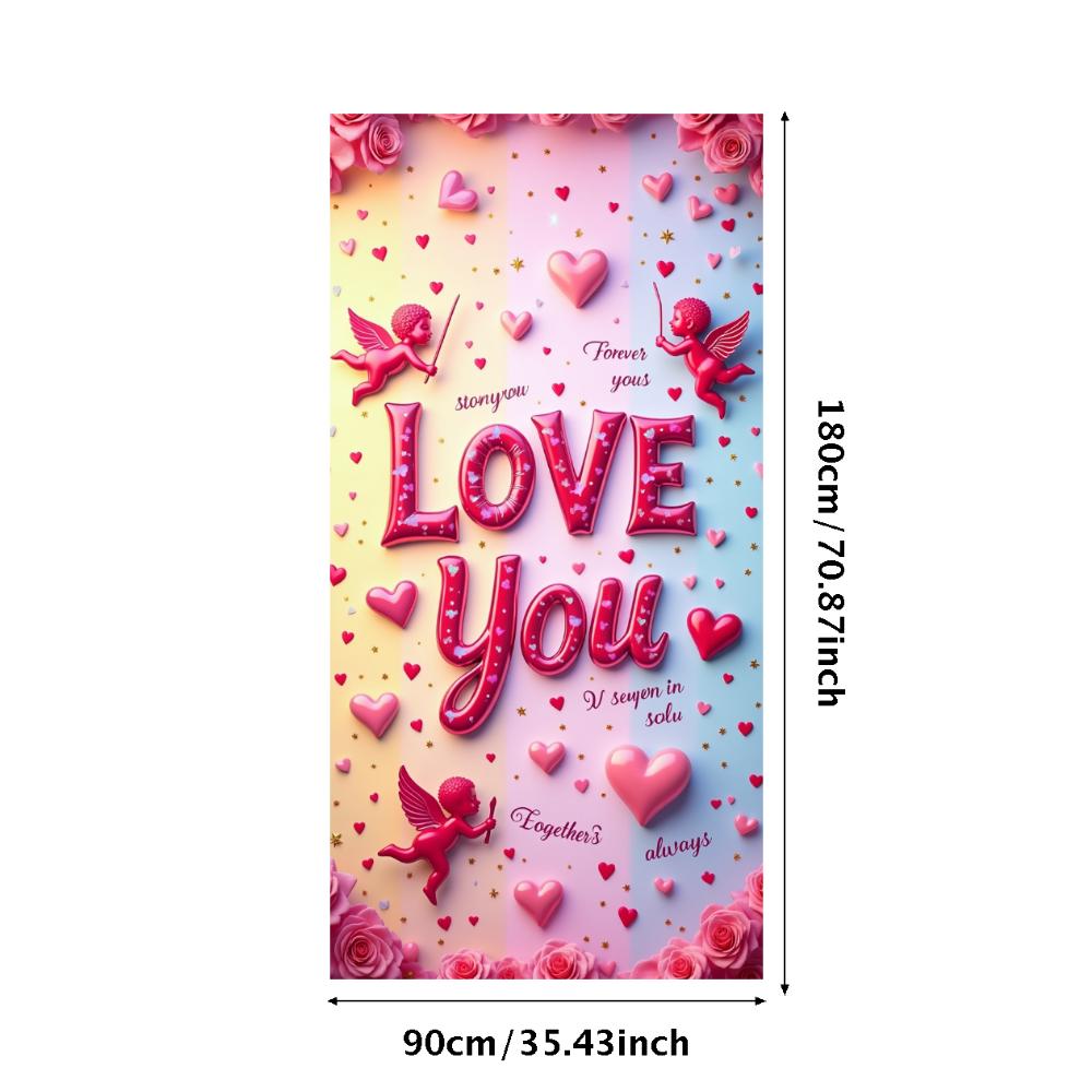 Romantic Backdrop Elegant Cupid Roses Banner Colorful Tapestry for Valentine s Day
Romantic Backdrop Elegant Cupid Roses Banner Colorful Tapestry for Valentine s Day