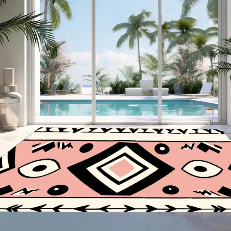 Bohemian Geometric Rug Pink Black Tribal Entryway Doormat Front Door Rugs Non Slip Soft Easy Clean Durable Ethnic Decor Carpet 40X60cm
Bohemian Geometric Rug Pink Black Tribal Entryway Doormat Front Door Rugs Non Slip Soft Easy Clean Durable Ethnic Decor Carpet 40X60cm