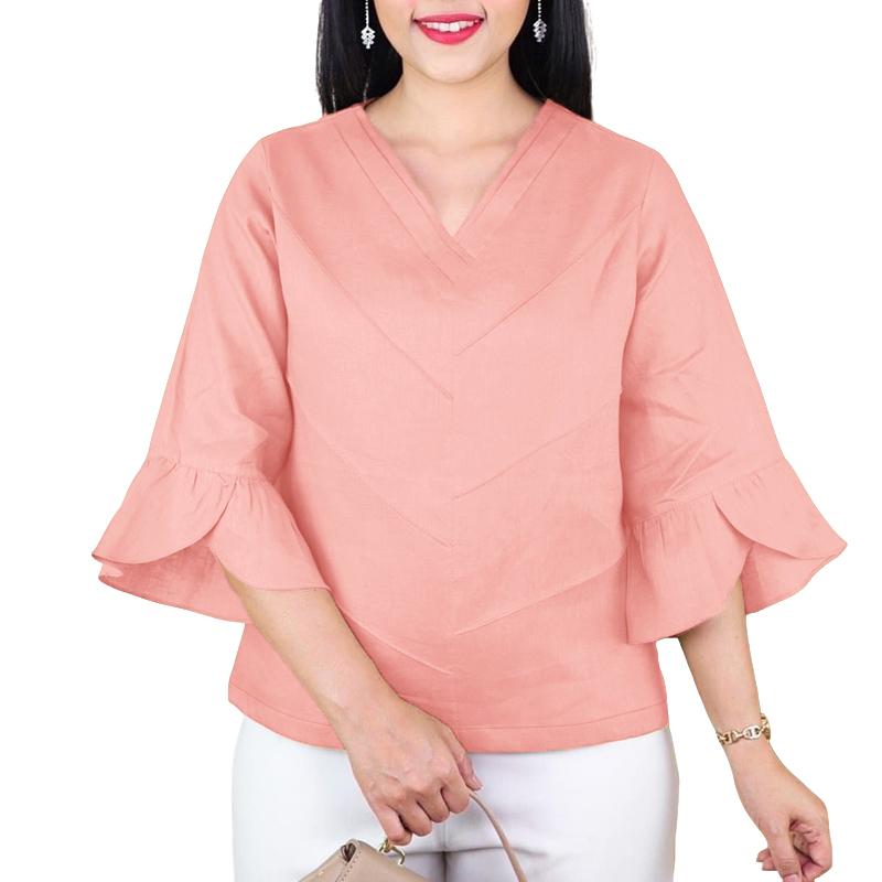 ZANZEA Женская летняя блузка из хлопка свободного кроя с V-образным вырезом и рукавом 3/4 5XL розовый
ZANZEA Женская летняя блузка из хлопка свободного кроя с V-образным вырезом и рукавом 3/4 5XL розовый