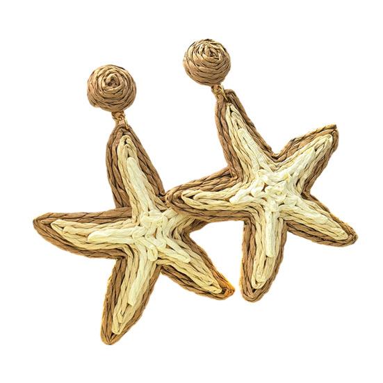 1 Pair Women Earrings Raffia Handmade Texture Contrasting Color Marine Style Star Design Drop Earrings Versatile Accessories
1 Pair Women Earrings Raffia Handmade Texture Contrasting Color Marine Style Star Design Drop Earrings Versatile Accessories