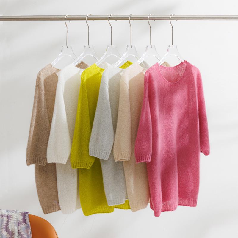 Cashmere Mulberry Silk Korean-Style Soft Spring/Autumn Women s Crew Neck Short-Sleeve Loose Sweater One Size
Cashmere Mulberry Silk Korean-Style Soft Spring/Autumn Women s Crew Neck Short-Sleeve Loose Sweater One Size