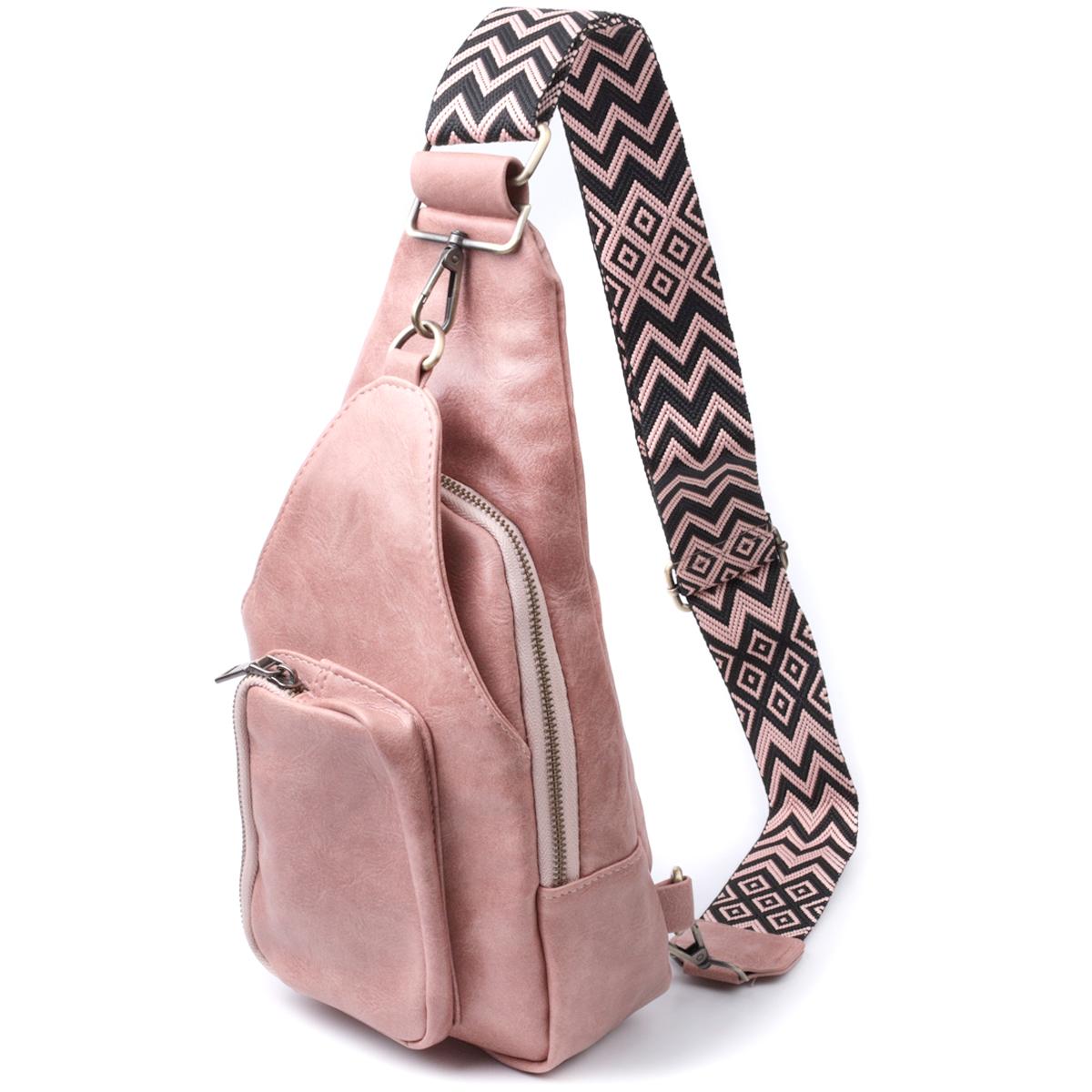 Жіноча сумка з акцентом на текстильну лямку з гладкої екошкіри VINTAGE Bag 22772 Рожевий
Жіноча сумка з акцентом на текстильну лямку з гладкої екошкіри VINTAGE Bag 22772 Рожевий