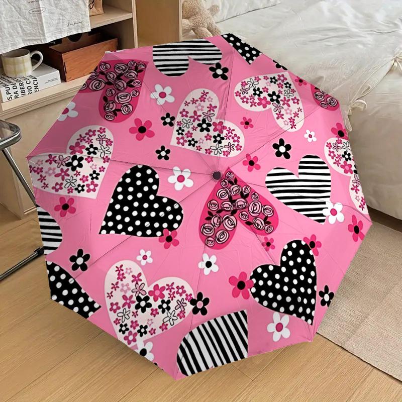 1pc Heart Print Automatic Folding Umbrella, 8 Ribs Iron Frame, Suitable for Outdoor Travel and Daily Use yy251120229
1pc Heart Print Automatic Folding Umbrella, 8 Ribs Iron Frame, Suitable for Outdoor Travel and Daily Use yy251120229