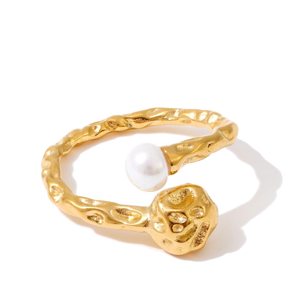 Yhpup 2025 Stainless Steel Hammer Metal Pearl Adjustable Ring Stylish Unique Trendy Finger Jewelry PVD Plated Wholesale
Yhpup 2025 Stainless Steel Hammer Metal Pearl Adjustable Ring Stylish Unique Trendy Finger Jewelry PVD Plated Wholesale