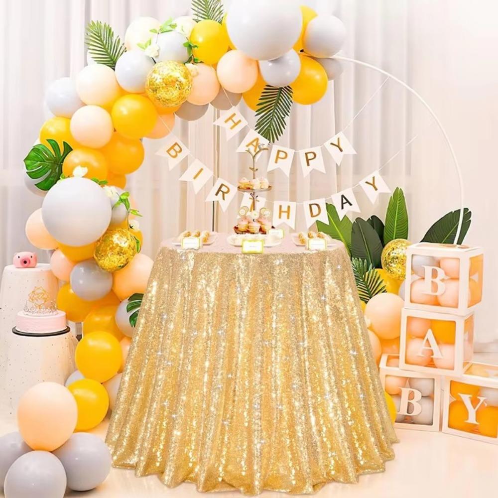 Round Sparkling Table Cover Polyester Glitter Tablecloth Sequin Tablecloth Table Decor Supplies золотий
Round Sparkling Table Cover Polyester Glitter Tablecloth Sequin Tablecloth Table Decor Supplies золотий