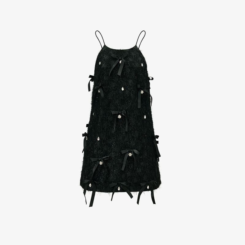 Blacknini Female Star Gao Ding Handmade Pearl Bows Star Flash Dress Black S
Blacknini Female Star Gao Ding Handmade Pearl Bows Star Flash Dress Black S