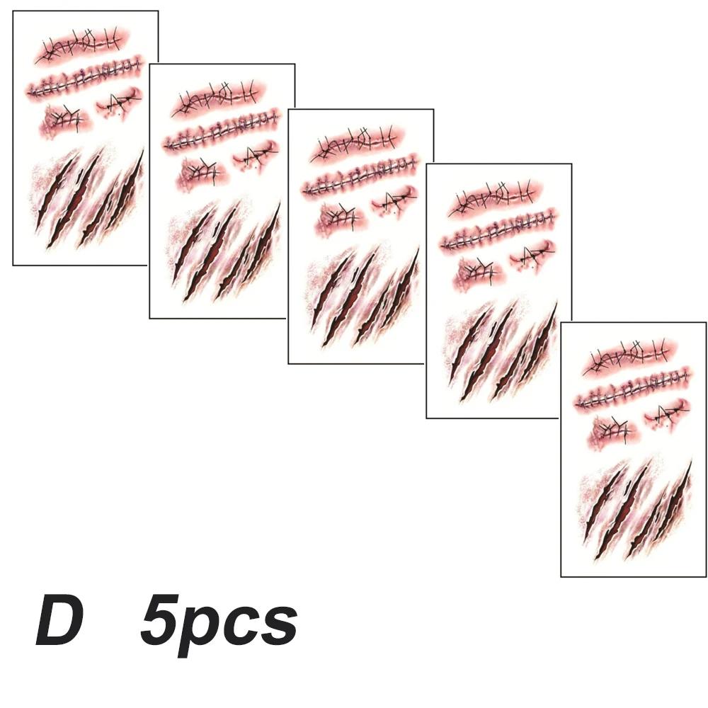 5/10/20pcs Halloween Scar Temporary Tattoo Stickers 3D Fake Scar Tattoos Sticker Red Blood Clot Face Tattoo Waterproof Cosplay G 105x60x10mm
5/10/20pcs Halloween Scar Temporary Tattoo Stickers 3D Fake Scar Tattoos Sticker Red Blood Clot Face Tattoo Waterproof Cosplay G 105x60x10mm