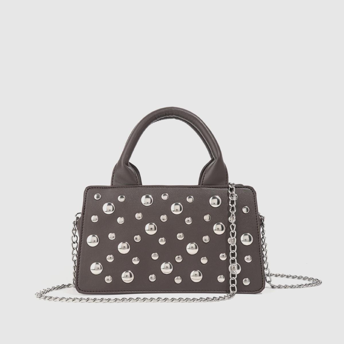 European and American Style Fashionable Rivet Inlaid Handbag, Spicy Girl Commuting Punk Style Shoulder Bag, Women s High-end Texture Crossbody Bag сірий колір
European and American Style Fashionable Rivet Inlaid Handbag, Spicy Girl Commuting Punk Style Shoulder Bag, Women s High-end Texture Crossbody Bag сірий колір