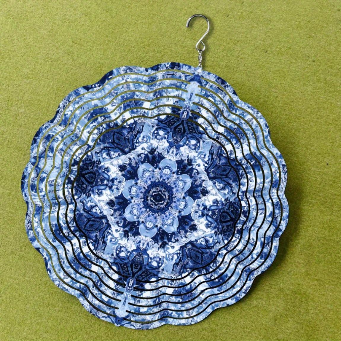 Midnight Blue Metal Wind Spinner with Floral Geometric Design Garden Decor for Yard Patio Outdoor All Season Hanging Ornament 01A
Midnight Blue Metal Wind Spinner with Floral Geometric Design Garden Decor for Yard Patio Outdoor All Season Hanging Ornament 01A