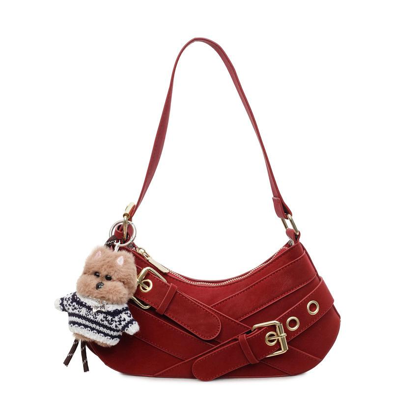 Y2K Red Studded Crescent Hobo Bag Retro PU Leather Shoulder Handbag With Dog Charm For Women Casual Daily Commute Fashi Purse with Pendant
Y2K Red Studded Crescent Hobo Bag Retro PU Leather Shoulder Handbag With Dog Charm For Women Casual Daily Commute Fashi Purse with Pendant