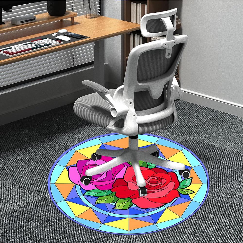 1pc Rose Stained Glass Pattern Chair Carpet for Office, Non-slip, Soft and Durable Office Rug, Perfect for Office yy260131016 80cm by 80cm
1pc Rose Stained Glass Pattern Chair Carpet for Office, Non-slip, Soft and Durable Office Rug, Perfect for Office yy260131016 80cm by 80cm