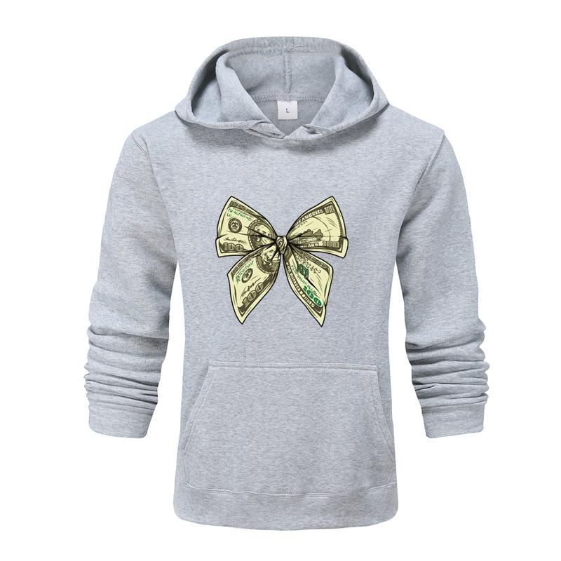 Осень и зима Новая персонализированная одежда с принтом с рисунком доллара Мужская и женская толстовка с капюшоном для любителей пуловера Бег трусцой Спортивная толстовка с капюшоном