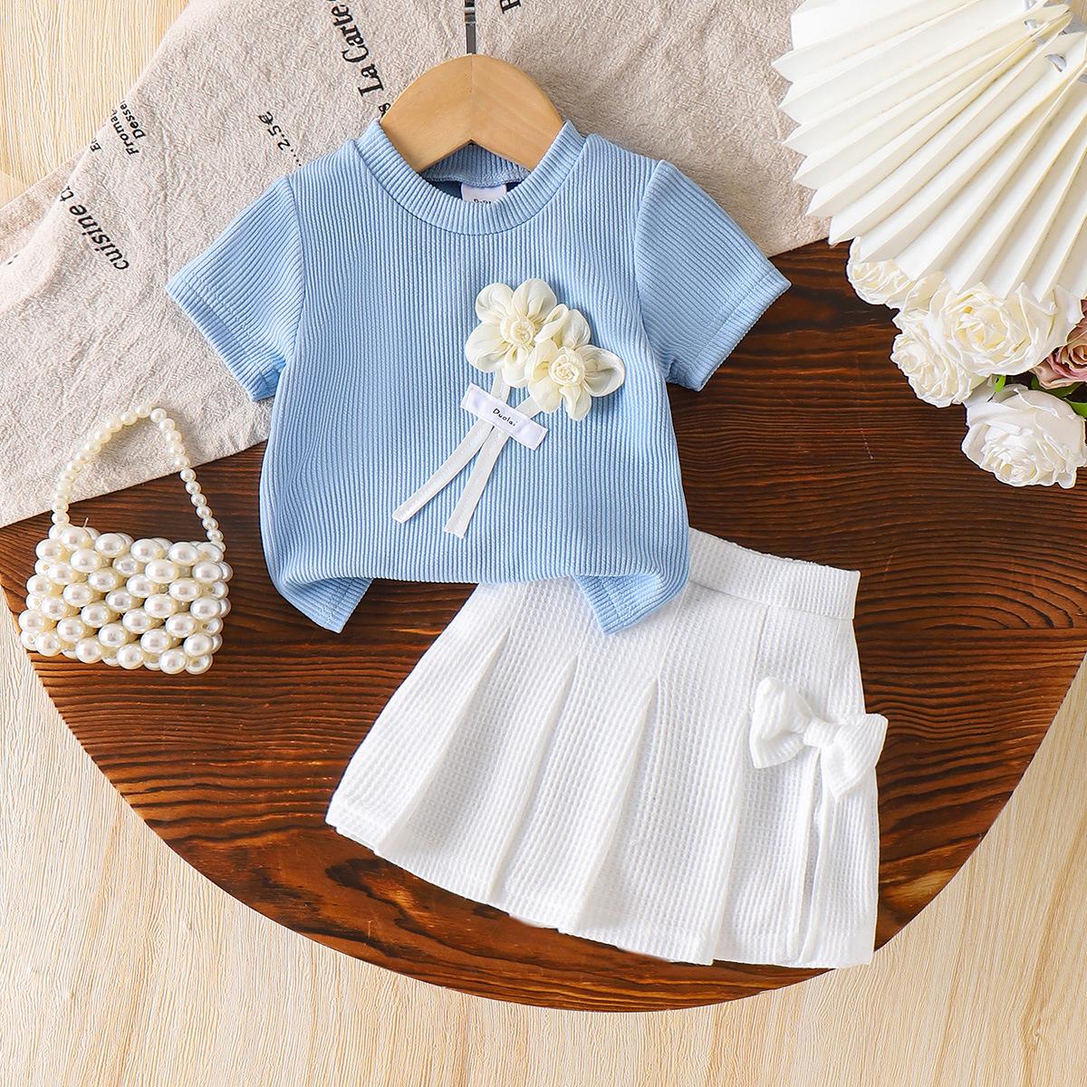 Girls Fashionable Outfit - Summer Children s Princess Blue Short-sleeved T-shirt and White Skirt Set 6-9M синий
Girls Fashionable Outfit - Summer Children s Princess Blue Short-sleeved T-shirt and White Skirt Set 6-9M синий