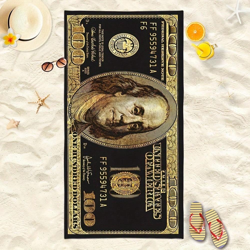 1PC Novelty Money Print Beach Towel, Polyester Fast Drying Soft Towel, Lightweight Travel Towel for Surfing, Swimming & Camping W40*H60(CM)
1PC Novelty Money Print Beach Towel, Polyester Fast Drying Soft Towel, Lightweight Travel Towel for Surfing, Swimming & Camping W40*H60(CM)