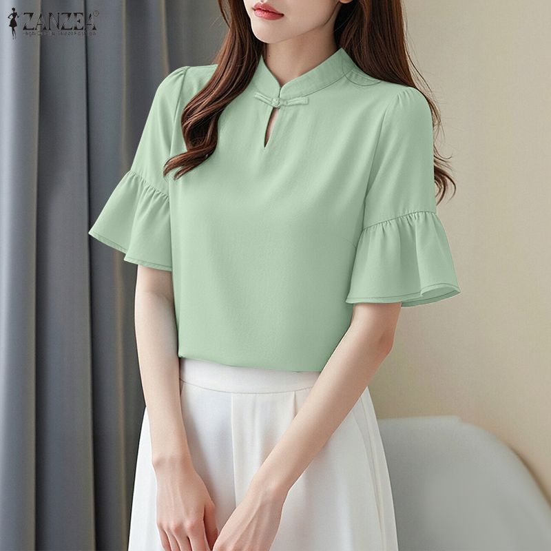 ZANZEA Women Casual Stand Collar Solid Color Loose Half Sleeve Blouse 5XL зелений
ZANZEA Women Casual Stand Collar Solid Color Loose Half Sleeve Blouse 5XL зелений