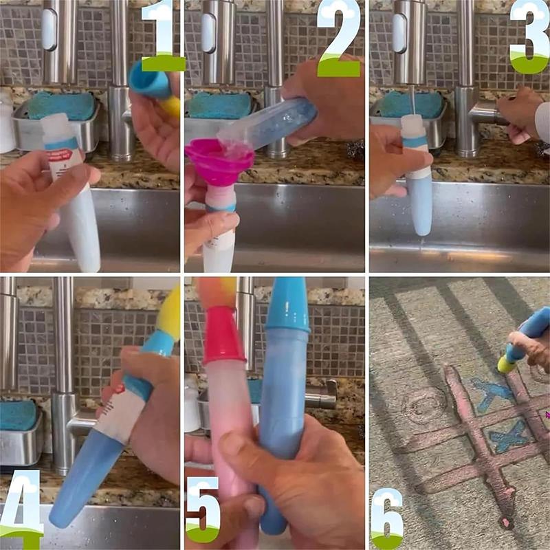 Мелок для тротуара, 3 шт., кисть для рисования, сделай сам, моющаяся кисть, оптом, добавьте воды в кисть и используйте, моющийся, легко чистить