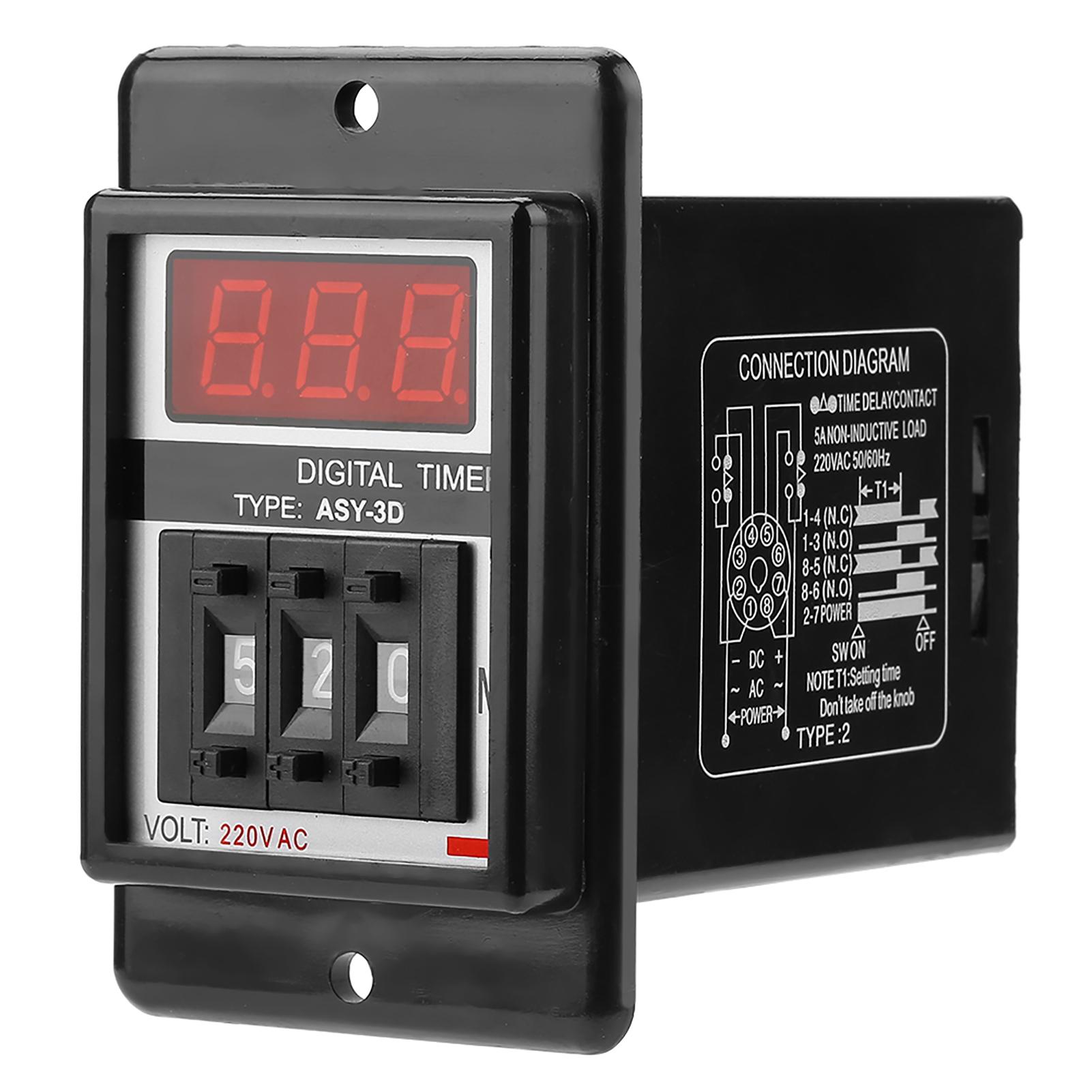 AC 220V Delay On Timer Relay Digital Display Time Relay 0199 Minutes 8 Pins ASY3D
AC 220V Delay On Timer Relay Digital Display Time Relay 0199 Minutes 8 Pins ASY3D