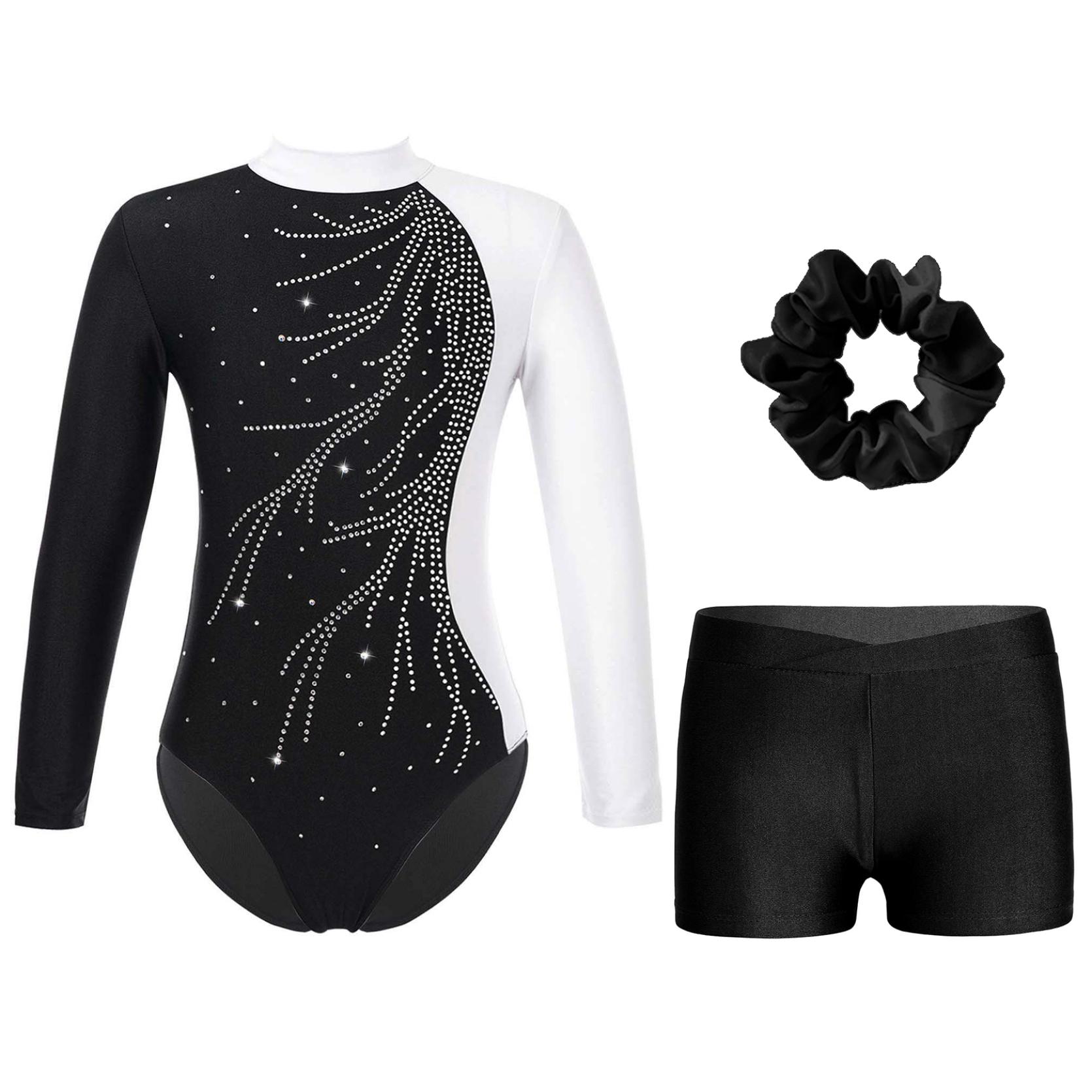 Детский гимнастический танцевальный наряд для девочек, купальник с длинными рукавами и блестящими стразами, купальник с вырезом на спине и V-образным поясом, шорты с повязкой для волос
Детский гимнастический танцевальный наряд для девочек, купальник с длинными рукавами и блестящими стразами, купальник с вырезом на спине и V-образным поясом, шорты с повязкой для волос