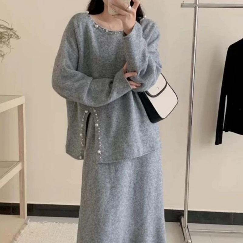 Ленивый пуловер с разрезами по бокам, юбка, женский комплект из двух предметов, осенне-зимний, большого размера, вязаный юбочный комплект one size fits all серый
Ленивый пуловер с разрезами по бокам, юбка, женский комплект из двух предметов, осенне-зимний, большого размера, вязаный юбочный комплект one size fits all серый