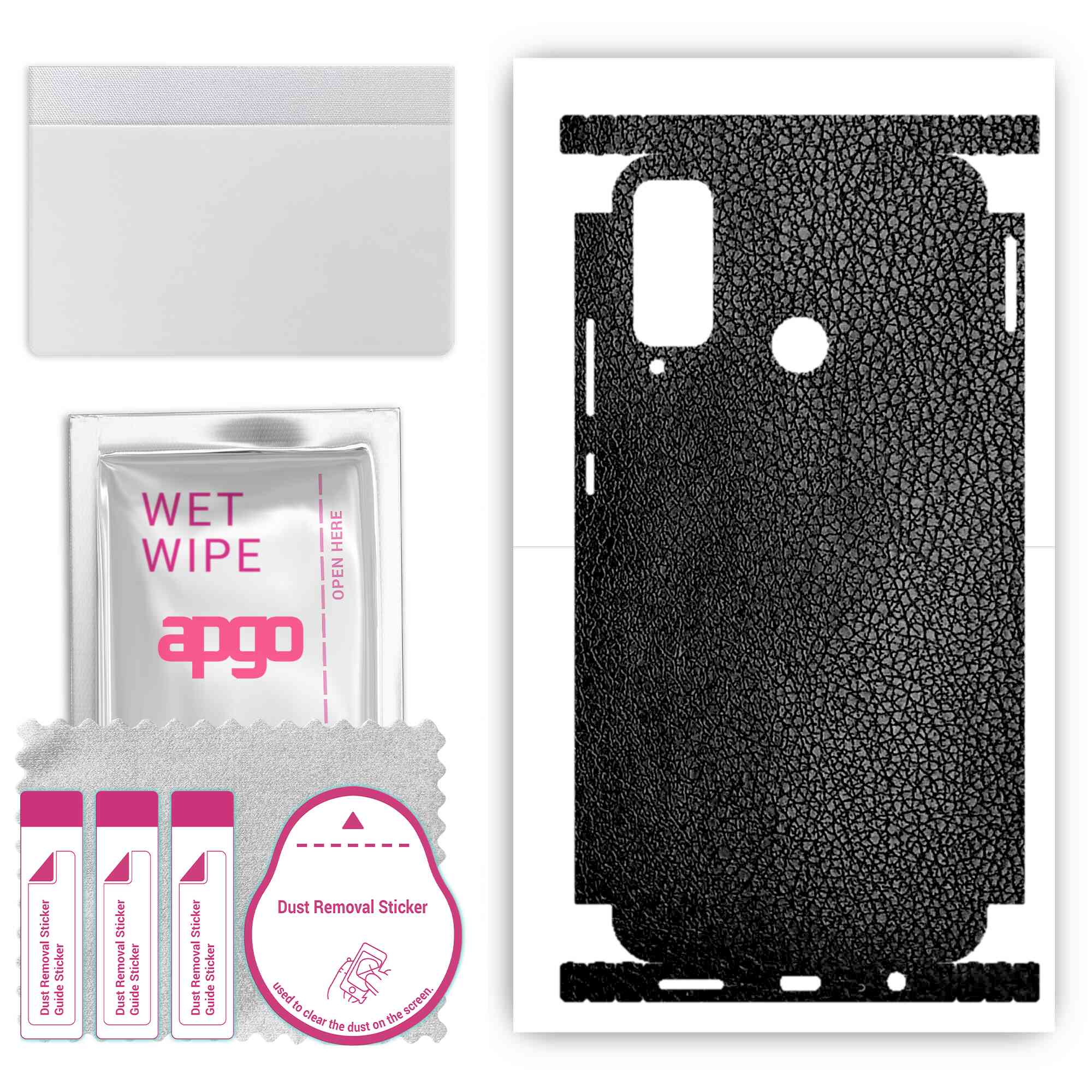 apgo Protective Skin Sticker for the back+sides compatible with Honor Play 4T, Full Wrap Film, Foil, Vinyl - Pattern Black Leather
apgo Protective Skin Sticker for the back+sides compatible with Honor Play 4T, Full Wrap Film, Foil, Vinyl - Pattern Black Leather
