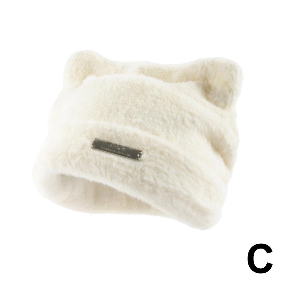 Lovely Iron Label Decorative Beanie Hat With Ears Warm Plush Cat Beanie Winter Faux Fur Beanie Elastic Knitted Hat Women Outdoor білий
Lovely Iron Label Decorative Beanie Hat With Ears Warm Plush Cat Beanie Winter Faux Fur Beanie Elastic Knitted Hat Women Outdoor білий