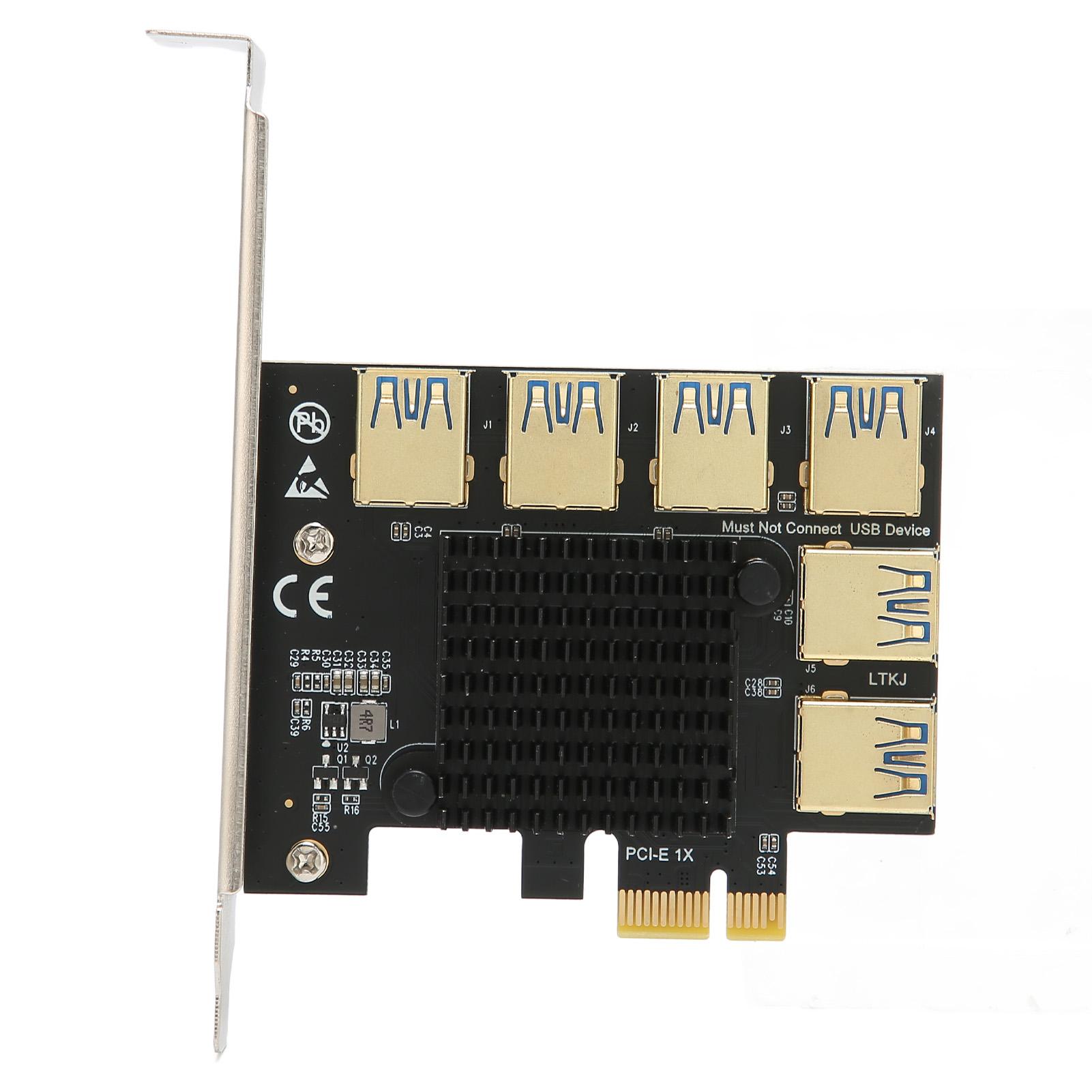 PCI E 1–6 Riser Card IC Heat Sink Gold Plated Treatment Black USB3.0 Riser Card for Dos for
PCI E 1–6 Riser Card IC Heat Sink Gold Plated Treatment Black USB3.0 Riser Card for Dos for