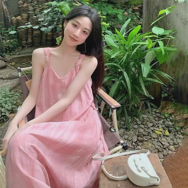 Pink French Retro Tie-Dye Off-Shoulder Camisole Dress for Women - Summer Seaside Vacation XL рожевий
Pink French Retro Tie-Dye Off-Shoulder Camisole Dress for Women - Summer Seaside Vacation XL рожевий