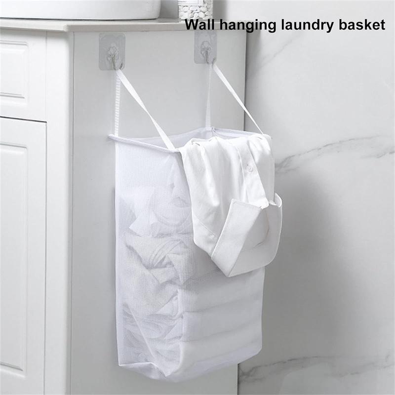 Hanging Net Bag With Sticker Wall-Mounted Laundry Basket Dirty Clothes Storage Basket Bathroom Mesh Bag Laundry Hamper белый
Hanging Net Bag With Sticker Wall-Mounted Laundry Basket Dirty Clothes Storage Basket Bathroom Mesh Bag Laundry Hamper белый